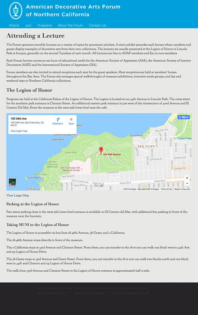 American Decorative Arts Forum attending page by Kyle McGuire
				