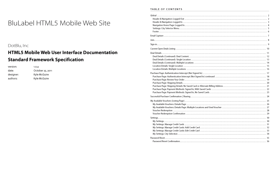 BluLabel HTML5 Mobile Daily Deals Site User-flow 1