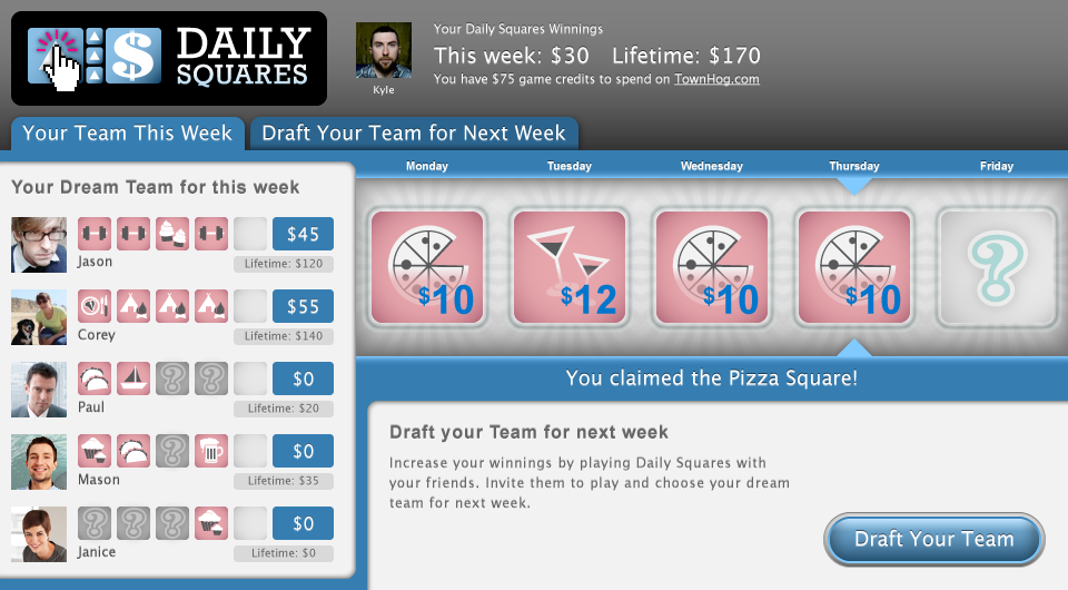 Daily Squares Leader Board