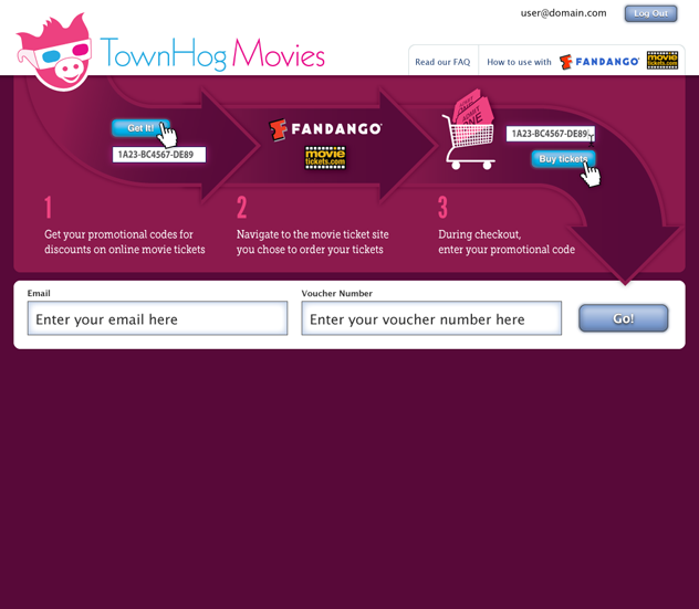 TownHog Movies Login Page